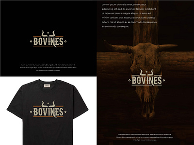 BOVINES apparel brand identity branding horn logo logo branding logo design modern professional logo vintage logo