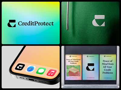 CreditProtect Branding direction (for sale) attorney bank branding c credit for sale gradient icon lawyer letter logo mark modern money monogram posters protection shield