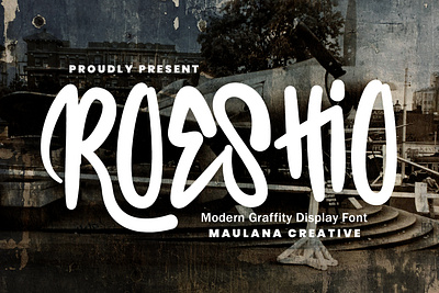 Roeshio Graffiti Display Font animation branding design font fonts graphic design illustration logo nostalgic ui