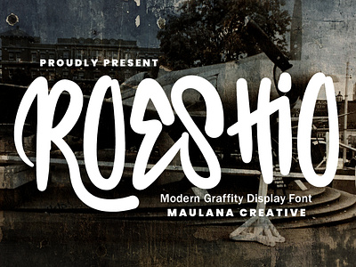 Roeshio Graffiti Display Font animation branding design font fonts graphic design illustration logo nostalgic ui