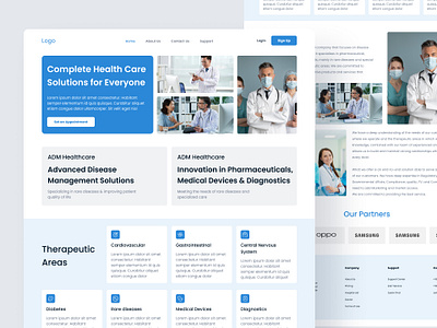 Healthcare Landing Page about us contact us design health health care healthcare home landing medical page typography ui uiux ux web website