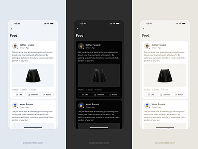 Social Media Feed 2 clean design system download facebook feed figma free instagram ios minimal mobile posts readtions remix social media template ui ui kit