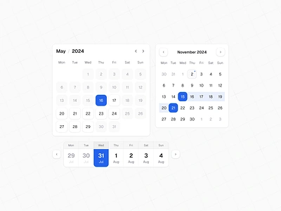 Day Pickers calendar day picker figma picker ui ui element ui elements ui kit uikit ux