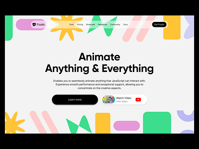 Fluidic | Animation Library Banner animation brand energetic frontend library ui vibrant webdesign