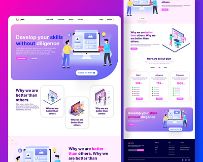 Skill Develop website landing page design figma landing page skill skill develop ui web design