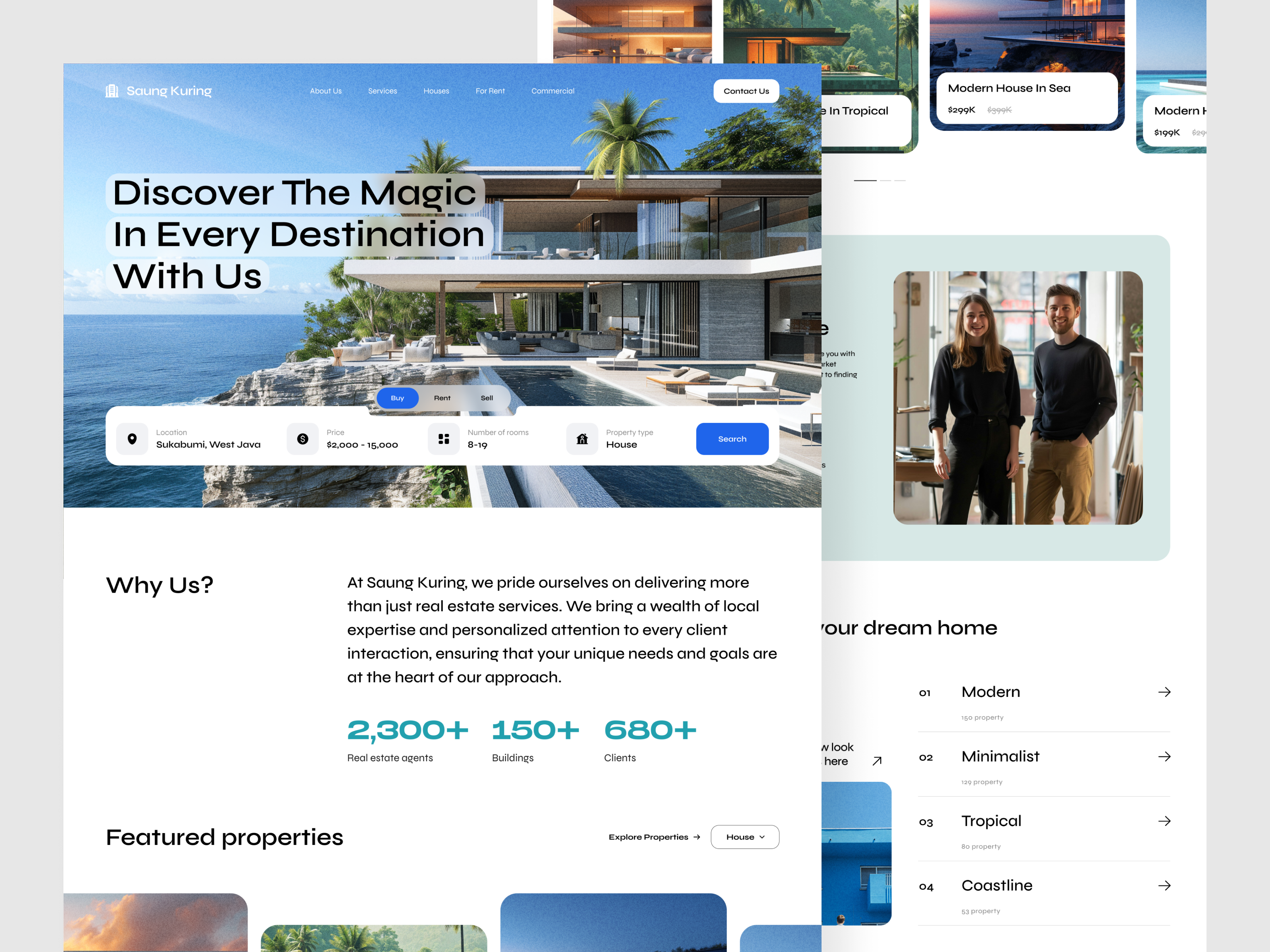 Real Estate Landing Page corporate website design home interface modern web page product real estate service startup ui ux web website