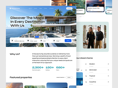 Real Estate Website corporate website design home interface modern web page product real estate real estate website service startup ui ux web website