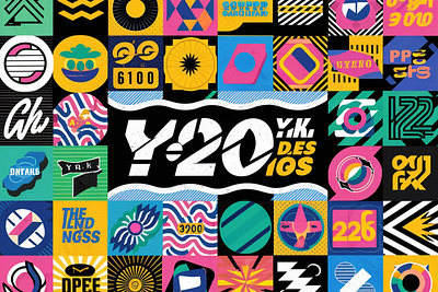 Y2K 240 Shapes Badges Graphic Styles branding design graphic design vector