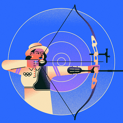 Archer archery character design illustration olympics sport texture vector