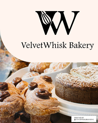 VelvetWhisk Bakery | Logo Design 3d app branding design graphic design illustration logo ui ux vector