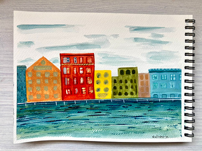 Un week-end à Copenhagen - A few sketches✨ art bright childrens book city colorful colourful illustrations comic style copenhagen cute gouache happy illustration natasha gonzalez poetic sketchbook traditional art travel art journal travelling