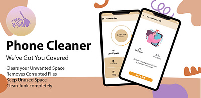 PHONE CLEANER APP UI app ui app ui design banner phone cleaner app phone cleaner app ui ui