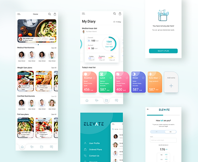 Health care, diet app design mobile design ux