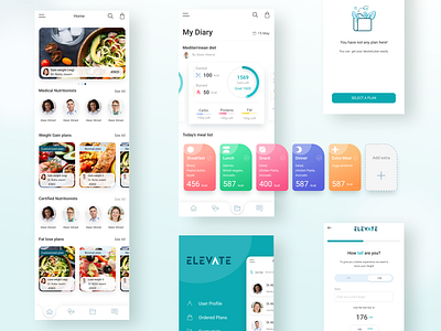 Health care, diet app design mobile design ux