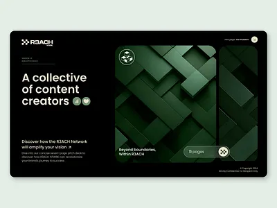 R3ACH Pitchdeck branding clean digital design pitchdeck