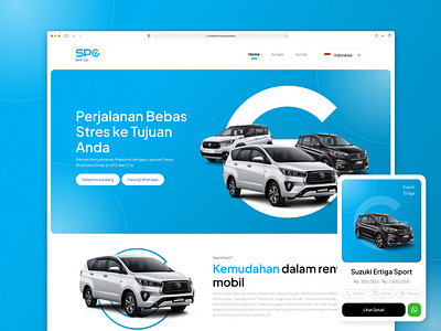 SPG Rent Car Landing Page blue branding car clean gradient landing page minimal rent rent car rent website rental rental car ui ui design uiux ux web design