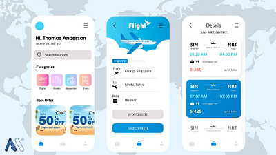 Flight Booking Mobile App UI ui design