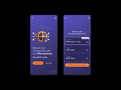 VPN service 3d mobile ui vpn