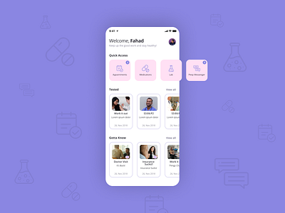Multi Features Healthcare App appointments disease resources health management healthcare app intuitive navigation lab results medication management ui ux user experience