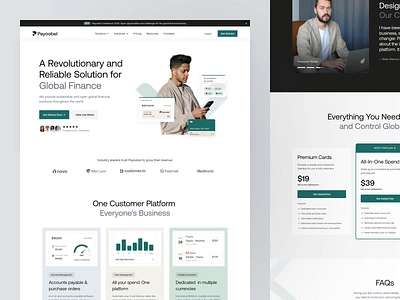 Payoobel - Financial Services Landing Page b2b clean dipa inhouse finance financial services fintech fintech design landing page modern motion graphics saas startup ui ux wealth management web design website