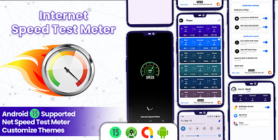 Internet speed test meter app branding graphic design logo speedtesterapp ui