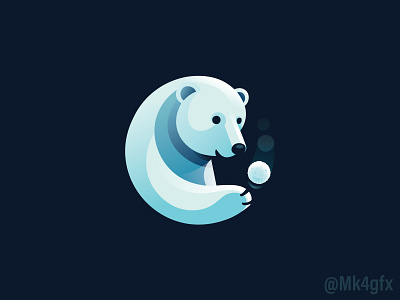 Modern Polar Bear Logo animal bear branding circular design effect gradient illustration logo logo 2d logos modern motion polar round snowball