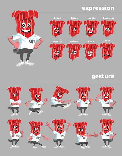 Bacon Character Design characterdesign foodillustration graphic design illustration vector vectorart