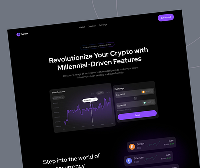 Crypto Trading Landing Page ui