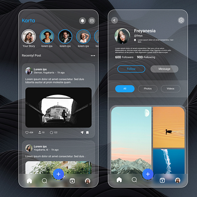 Modern Social Media App UI Design design inspiration