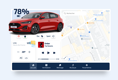 Car interface - Ford Focus design ui