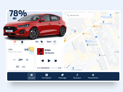 Car interface - Ford Focus design ui