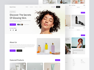 Beauty Product E-commerce Website beauty product beauty product website beauty website body care clean ui cosmetics website ecommerce ecommerce website landing page product shakil skin care skin care website trendy web design website