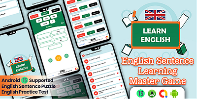 Learn English Sentence Master Game Android application branding logo mobileapp ui