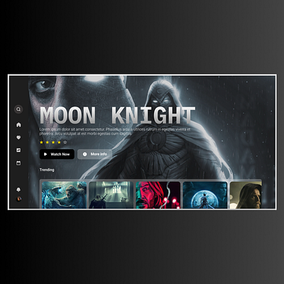 Moon Knight Streaming App UI Concept user experience