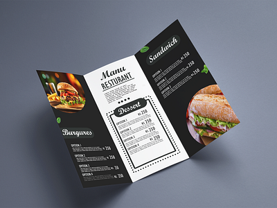 Designer A Fast Food Trifold Brochure bifold brochure design busniess card compeny flyer fast food brochure fast food flyer flyer food banner food flyer food manue manue menu card restaurant manue trifold