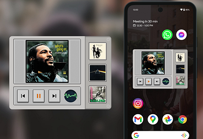 #DailyUI 009 | Skeuomorphic Music Player Widget. 70s app music music player phone skeuomorphic ui widget