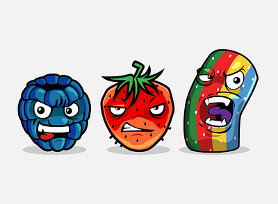 Fruit and candy mascot characterdesign foodillustration graphic design illustration mascot vector vectorart