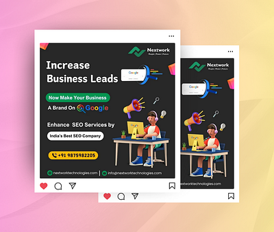 SEO Business Leads Social Media Post Design branding business corporate creative social media ads design graphic design instagram post social media design social media post social media post design socialmedia ui сео