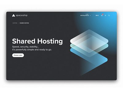 Shared Hosting page branding design hosting interface motion motion graphics product page spaceship ui ux web web design website