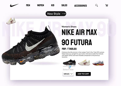 NIKE SPINNING 3D DESIGN 3d animation branding ui