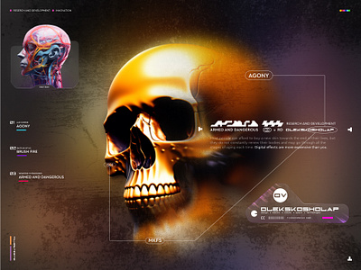 Artwork blur branding design figma glass graphic design motion graphics poster skull texture ui