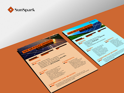 A4 leaflet - sales sheet for solar panel system a4 leaflet branding graphic design printed material sales sheet