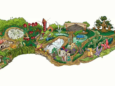 Mystc Forest Lantern Garden Concept Map graphic design illustration map thempark