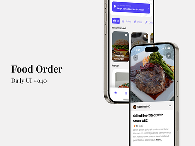 Food Order - Daily UI #040 daily ui figma food food order mobile app design ui ui design uiux uiux design