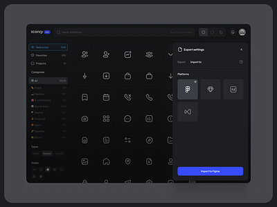 Icon manager → Import to Figma ⬇️ app clean colors design illustration minimal mobile ui