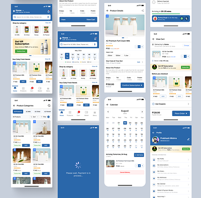 🥛 Introducing A2 Milk & Products Subscription Mobile App a2 milk design system milk product ui ux