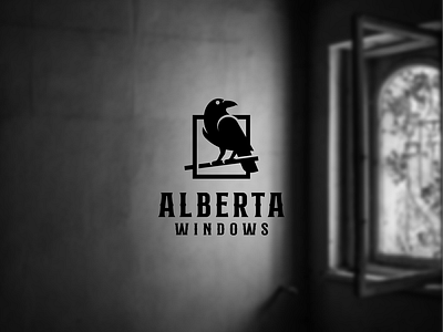 Alberta Windows Logo Design bird logo brand identity branding agency classic logo creative logo crow logo logo old logo vintage logo window logo