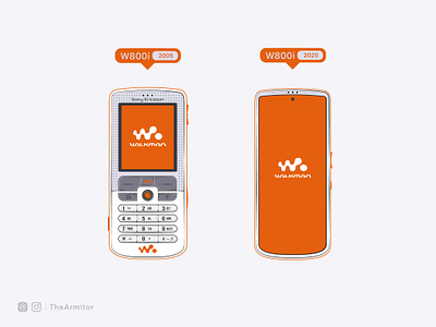 Illustration of Sony Ericsson w800i graphic design