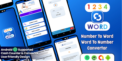 Number to Word Converter - Android App Template appdesign appdevelopment logo mobileapp ui