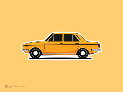 Illustration of Paykan (an old nostalgic vehicle) graphic design